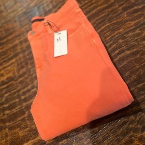 JBRAND NWT neon orange alana high rise cropped jeans